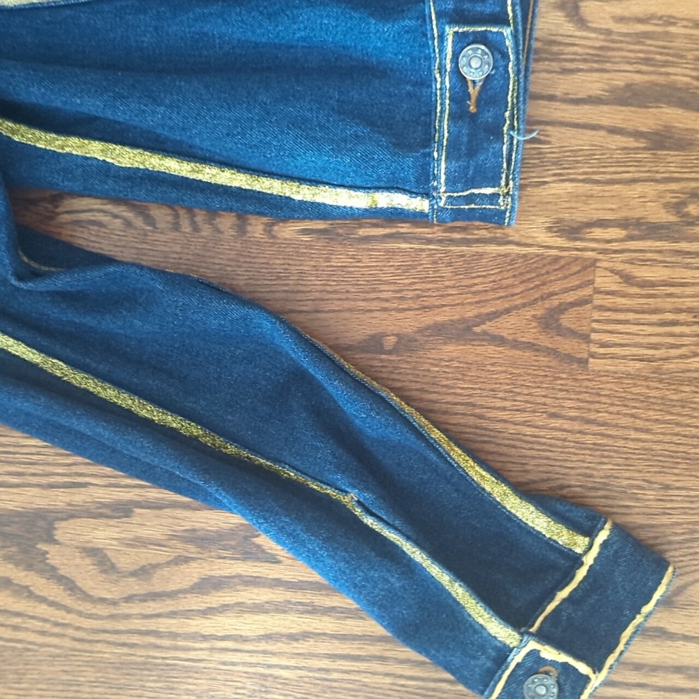 Vintage Masterpiece Apparel custom gold trim denim streetwear jeans jacket. Sz S - Picture 7 of 10